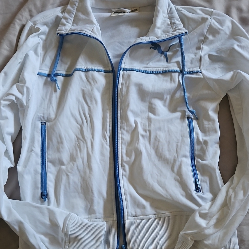 Puma White Jacket with Black Logo